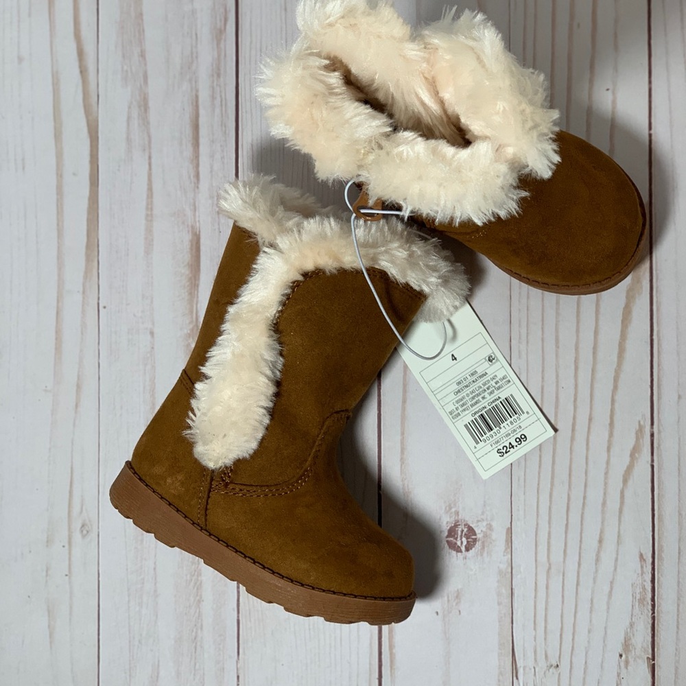 🥰😍Cat & Jack Baby Brown Winter Fleece Boots
